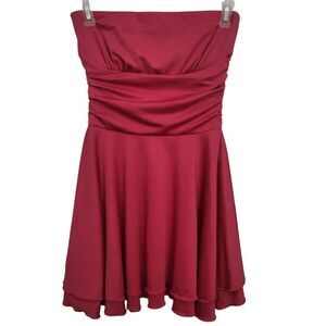 Ruched Strapless Bandeau Tube Mini Dress